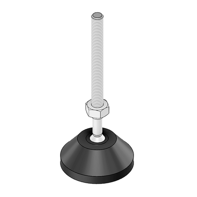 30-M10D60-1 MODULAR SOLUTIONS PLASTIC FOOT 60MM PAD, M10 THREAD W/ JAM NUT